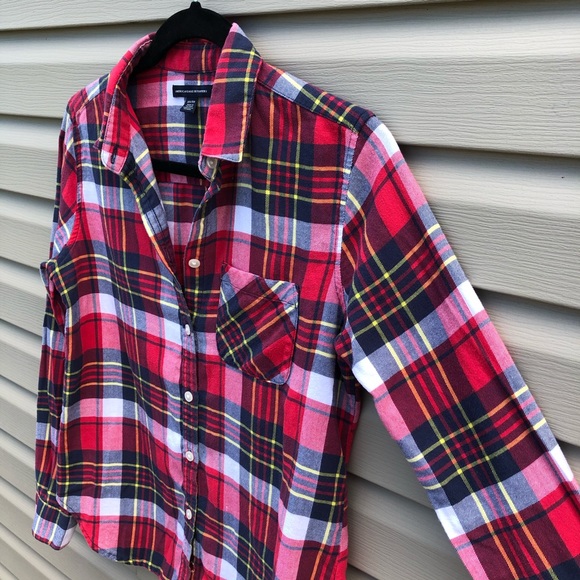 AEO | long sleeve button down flannel - Picture 4 of 6
